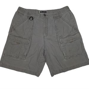 Columbia Classic Khaki Green Cargo Shorts Size 34